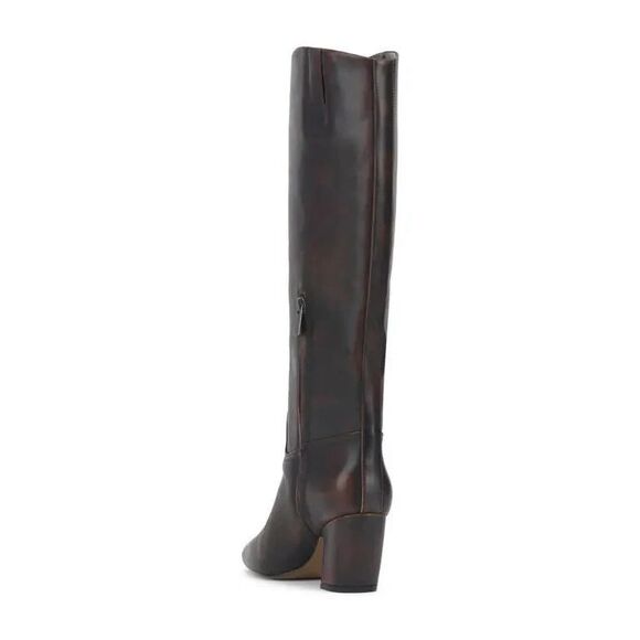 Vince Camuto Dark Caramel Leather WIde Calf Cristen Knee High Boots Size 9M-NEW - Picture 2 of 8